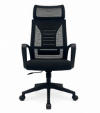 Sillón de oficina UTRECH, alto, negro, malla y tejido negro