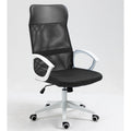 Sillón de oficina VERTON, blanco, malla y asiento negro