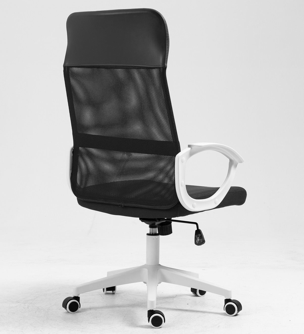 Sillón de oficina VERTON, blanco, malla y asiento negro