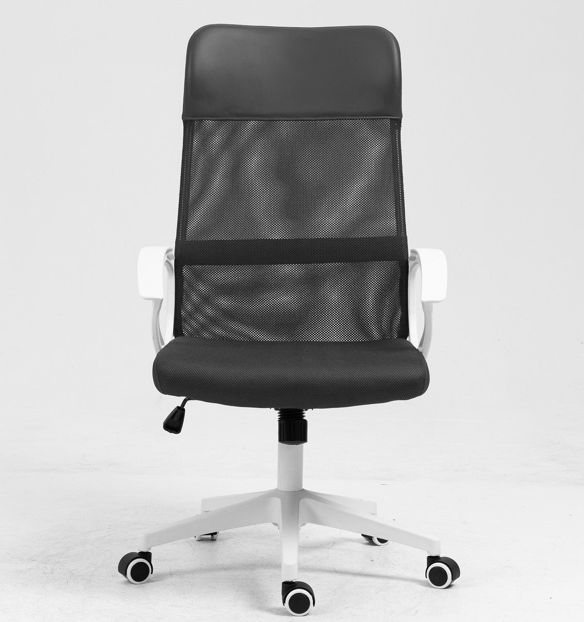 Sillón de oficina VERTON, blanco, malla y asiento negro
