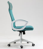 Sillón de oficina VERTON, blanco, malla y asiento verde