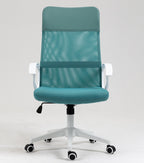 Sillón de oficina VERTON, blanco, malla y asiento verde