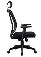 Sillón de oficina VITRÉ, alto, negro, malla y asiento negro