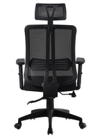 Sillón de oficina VITRÉ, alto, negro, malla y asiento negro