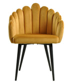 Sillón DEVIN, metal, tapizado velvet amarillo