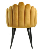 Sillón DEVIN, metal, tapizado velvet amarillo