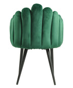 Sillón DEVIN, metal, tapizado velvet verde oscuro