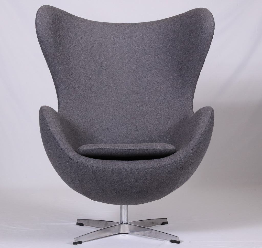 Sillón EG, fibra de vidrio, basculante, tapizado cachemir gris oscuro
