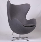 Sillón EG, fibra de vidrio, basculante, tapizado cachemir gris oscuro