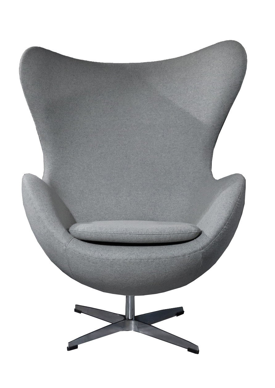 Sillón EG, fibra de vidrio, basculante, tapizado cachemir gris