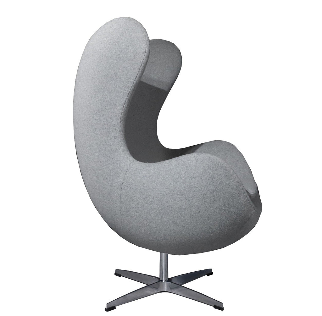 Sillón EG, fibra de vidrio, basculante, tapizado cachemir gris