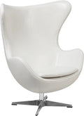 Sillón EG, tapizado similpiel blanca