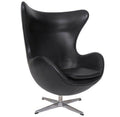Sillón EG, tapizado similpiel negra