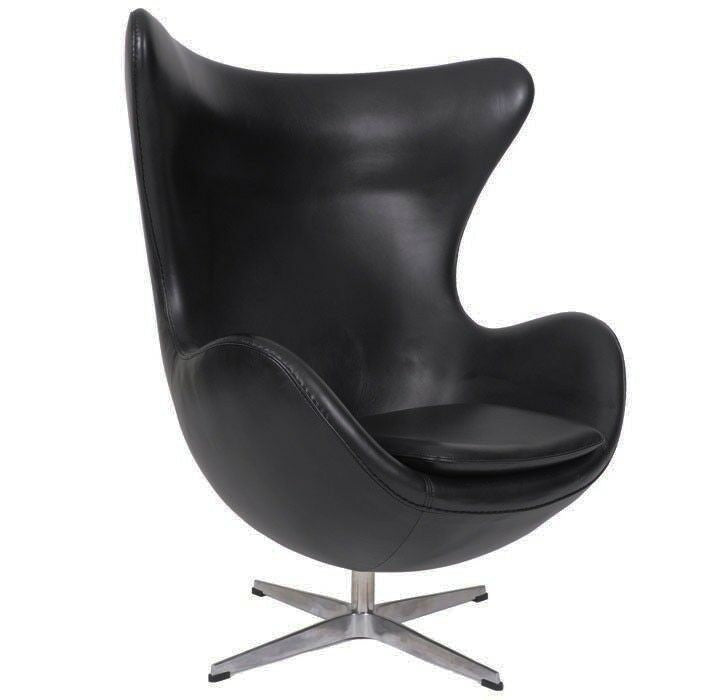Sillón EG, tapizado similpiel negra