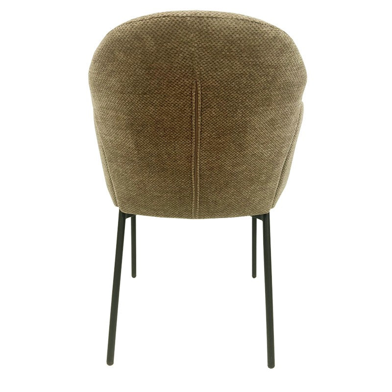 Sillón GIORGIO, metal, tapizado chenilla marrón visón
