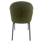 Sillón GIORGIO, metal, tapizado chenilla verde bosque