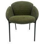 Sillón GIORGIO, metal, tapizado chenilla verde bosque