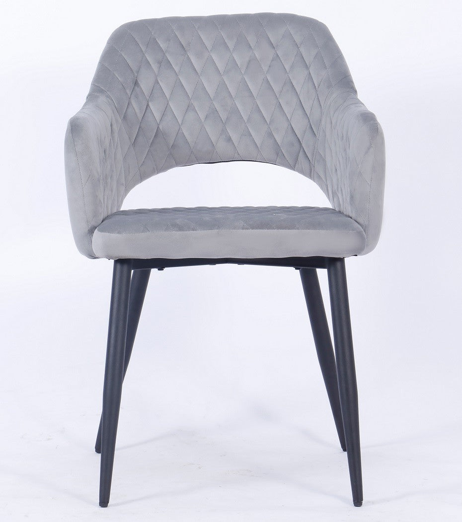 Sillón HONORIO, metal, tapizado velvet 19 gris