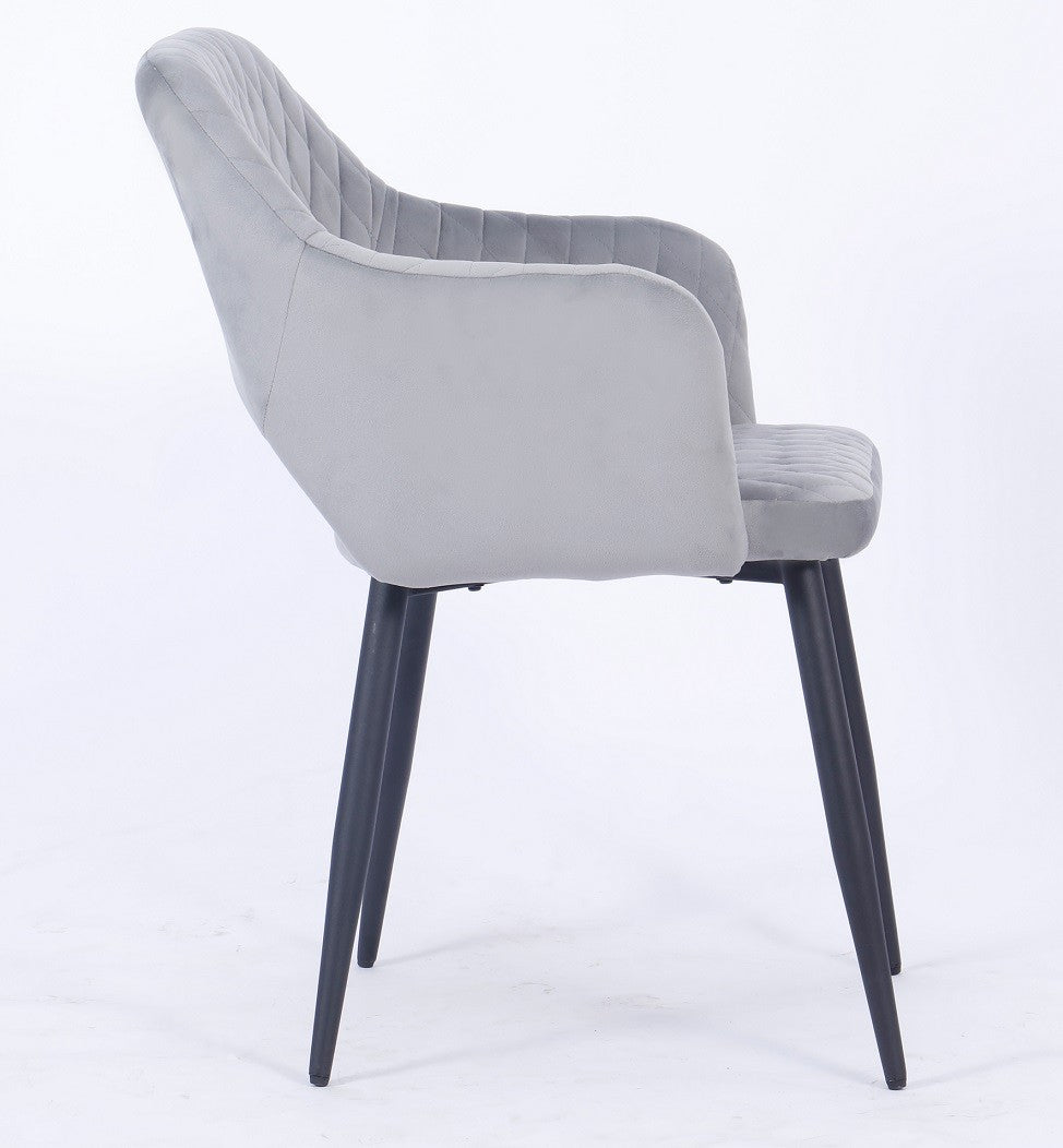 Sillón HONORIO, metal, tapizado velvet 19 gris