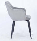 Sillón HONORIO, metal, tapizado velvet 19 gris