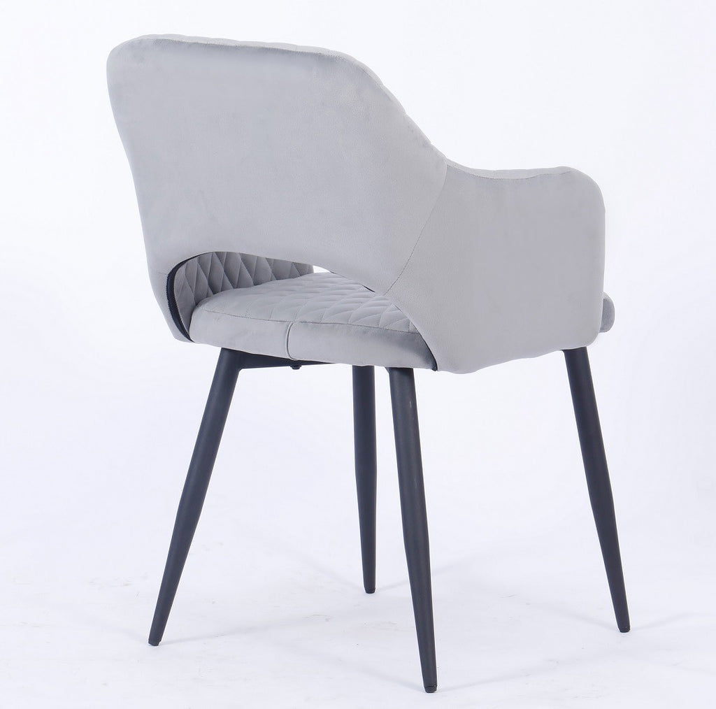 Sillón HONORIO, metal, tapizado velvet 19 gris