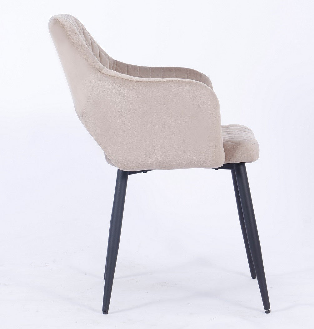 Sillón HONORIO, metal, tapizado velvet 8 marrón visón