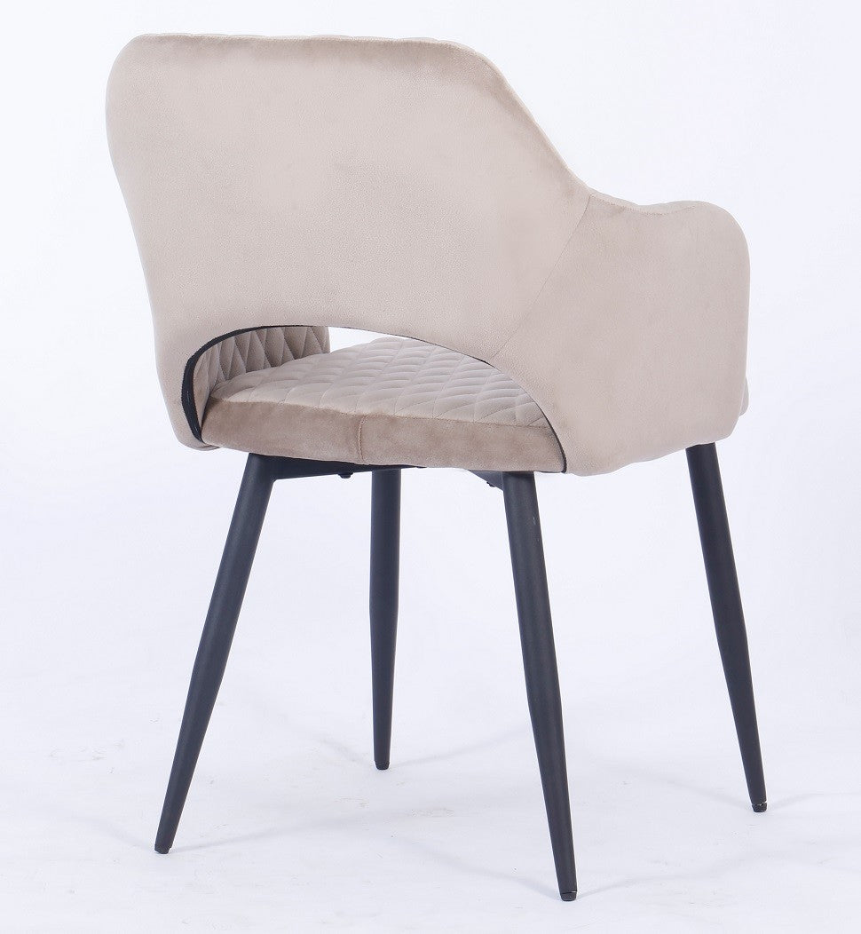 Sillón HONORIO, metal, tapizado velvet 8 marrón visón
