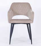 Sillón HONORIO, metal, tapizado velvet 8 marrón visón