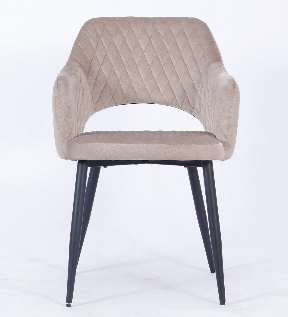 Sillón HONORIO, metal, tapizado velvet 8 marrón visón