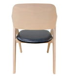Sillón JARSY, madera de hevea, natural, similpiel negra