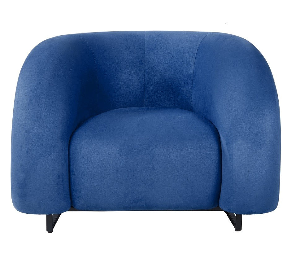 Sillón KARLOVY, tapizado velvet azul