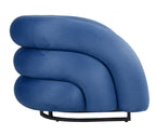 Sillón KARLOVY, tapizado velvet azul