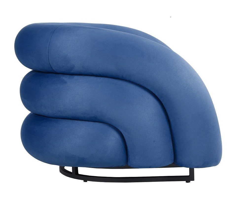 Sillón KARLOVY, tapizado velvet azul