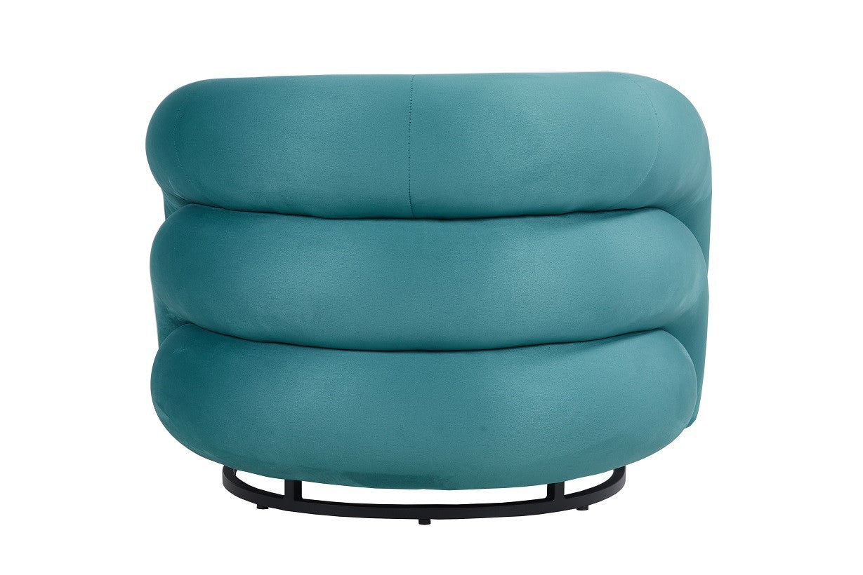 Sillón KARLOVY, tapizado velvet turquesa
