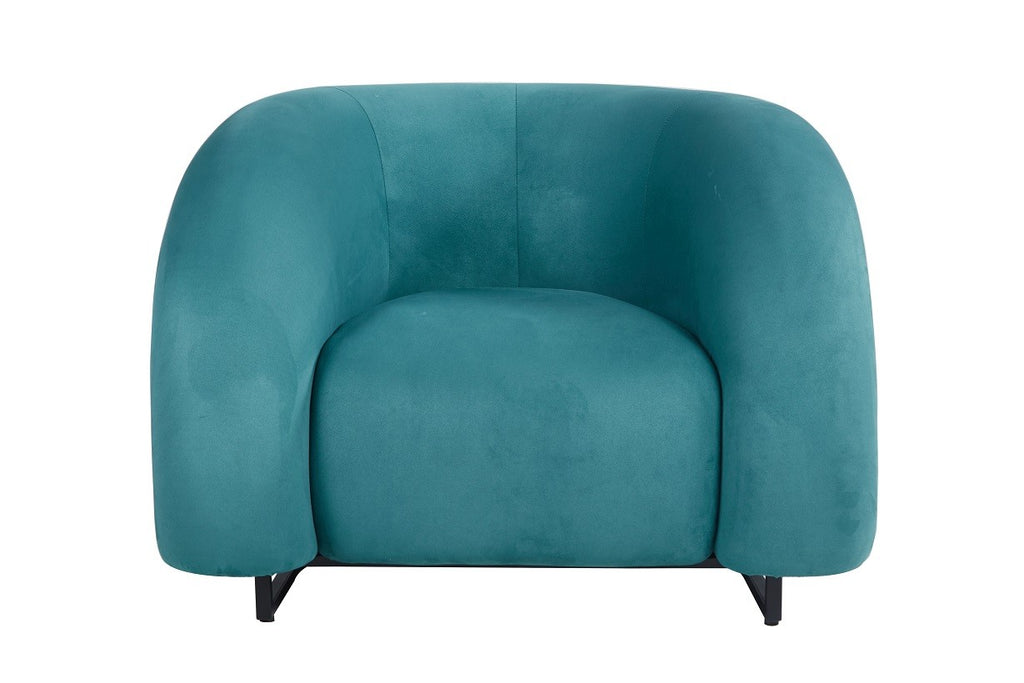 Sillón KARLOVY, tapizado velvet turquesa