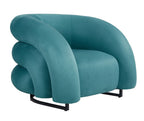 Sillón KARLOVY, tapizado velvet turquesa