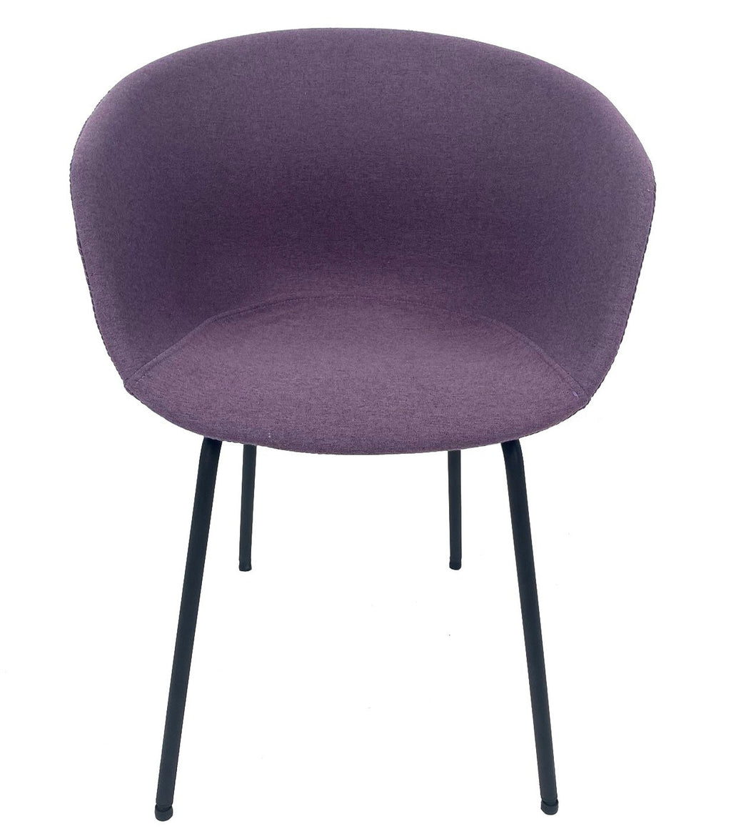 Sillón KIEL, metal, tapizado tejido rosa