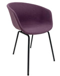 Sillón KIEL, metal, tapizado tejido rosa