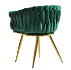 Sillón KING, metal dorado, tapizado velvet verde oscuro