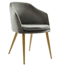 Sillón LART, metal, tapizado tejido linen gris oscuro