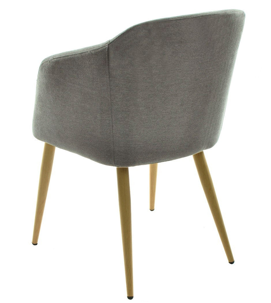 Sillón LART, metal, tapizado tejido linen gris oscuro