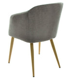 Sillón LART, metal, tapizado tejido linen gris oscuro