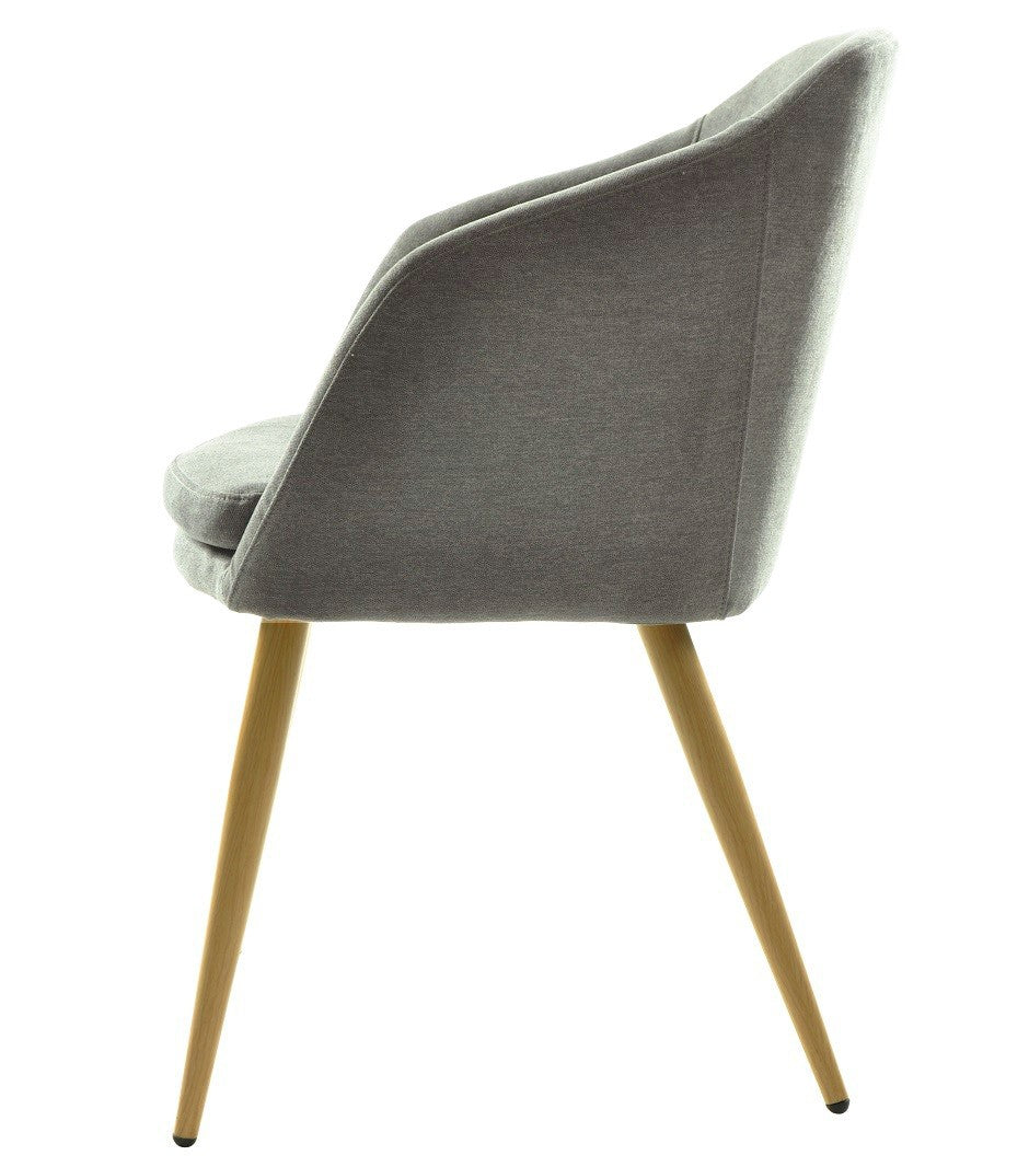 Sillón LART, metal, tapizado tejido linen gris oscuro