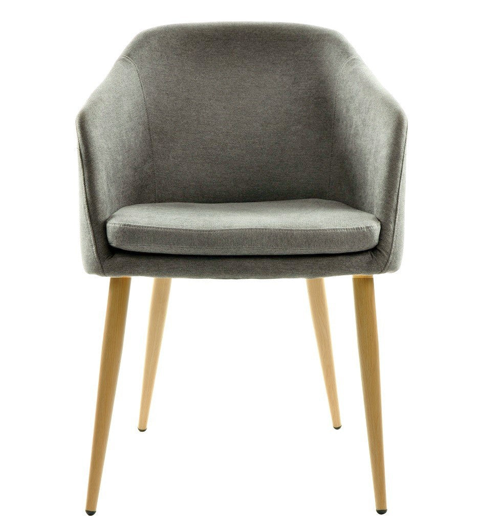 Sillón LART, metal, tapizado tejido linen gris oscuro