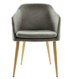 Sillón LART, metal, tapizado tejido linen gris oscuro
