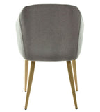 Sillón LART, metal, tapizado tejido linen gris oscuro