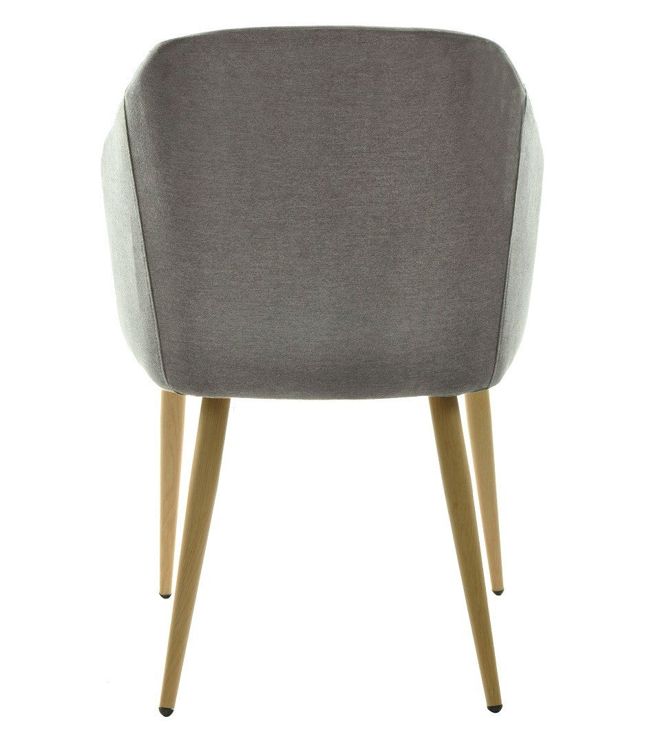 Sillón LART, metal, tapizado tejido linen gris oscuro