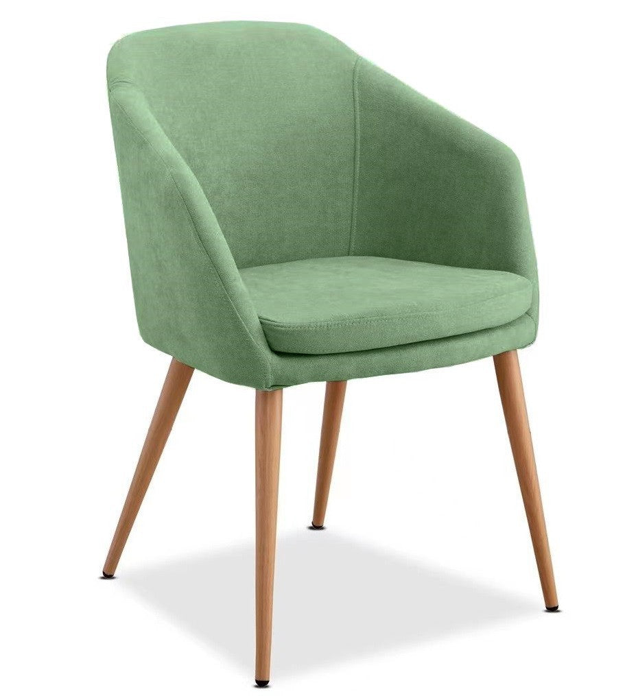 Sillón LART, metal, tapizado tejido linen verde claro