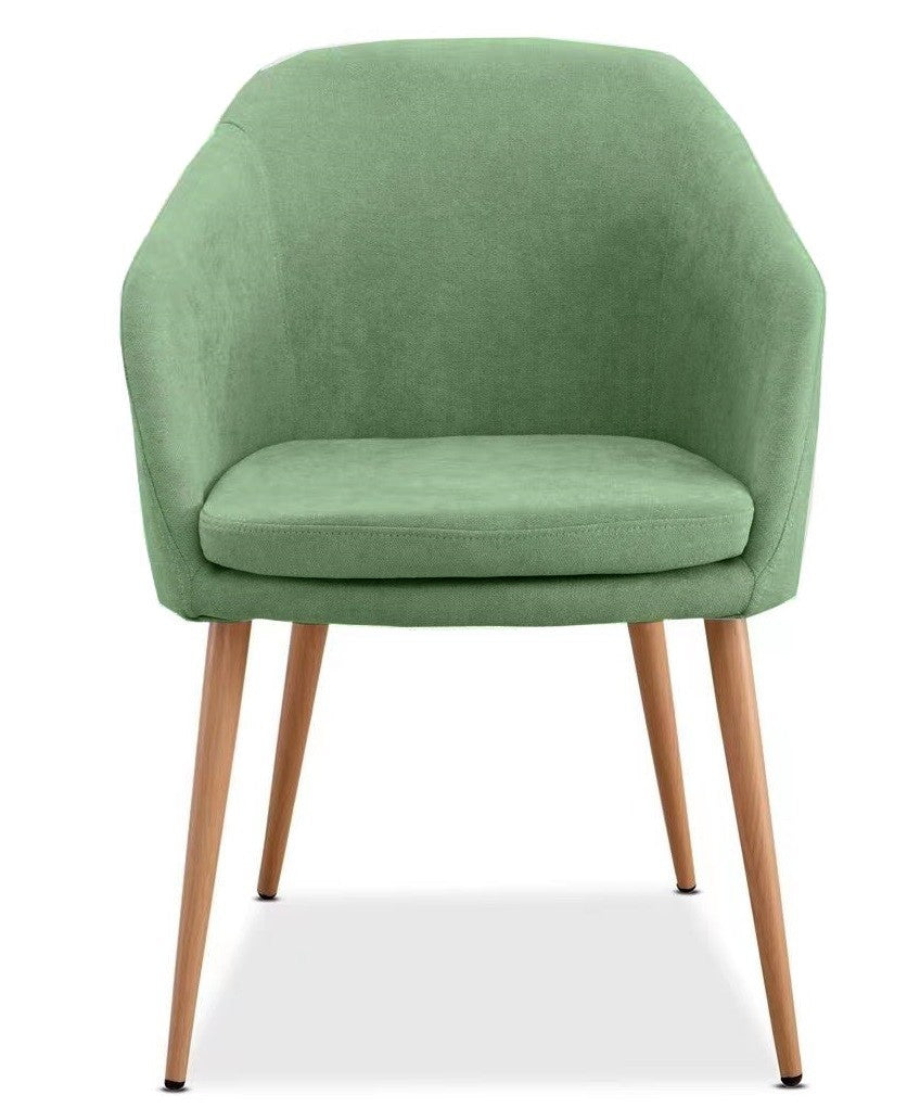 Sillón LART, metal, tapizado tejido linen verde claro