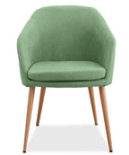 Sillón LART, metal, tapizado tejido linen verde claro